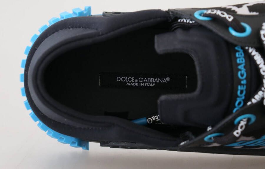 Dolce & Gabbana Zwarte Blauwe Stoffen Veters NS1 Sneakers Multicolor Heren