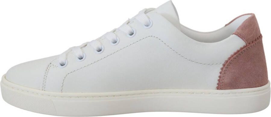 Dolce & Gabbana Witte Roze Leren Lage Sneakers Multicolor Heren