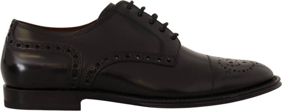 Dolce & Gabbana Herenleren Derby Oxford Wingtip Schoenen Black Heren