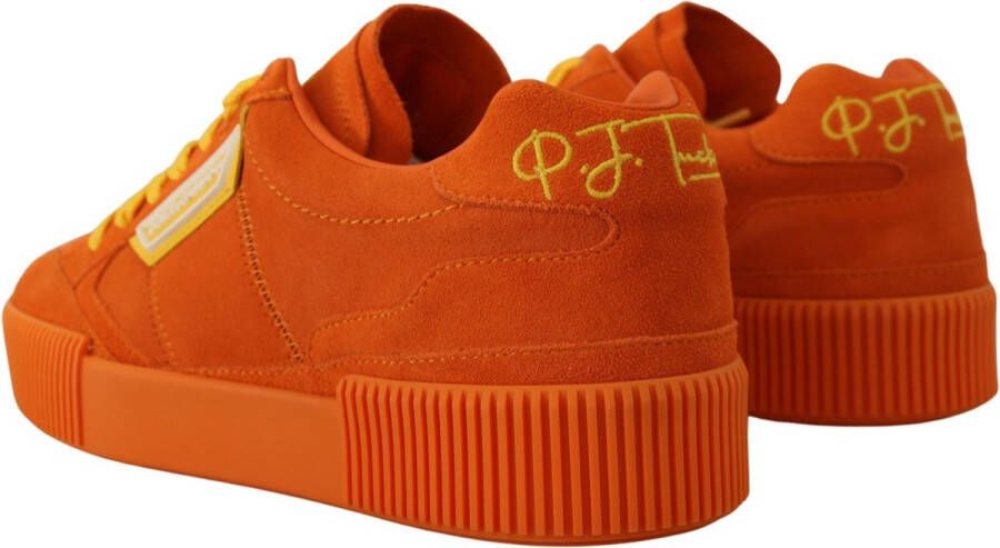 Dolce & Gabbana P.j. Tucker Oranje Leren Sneakers Orange Dames