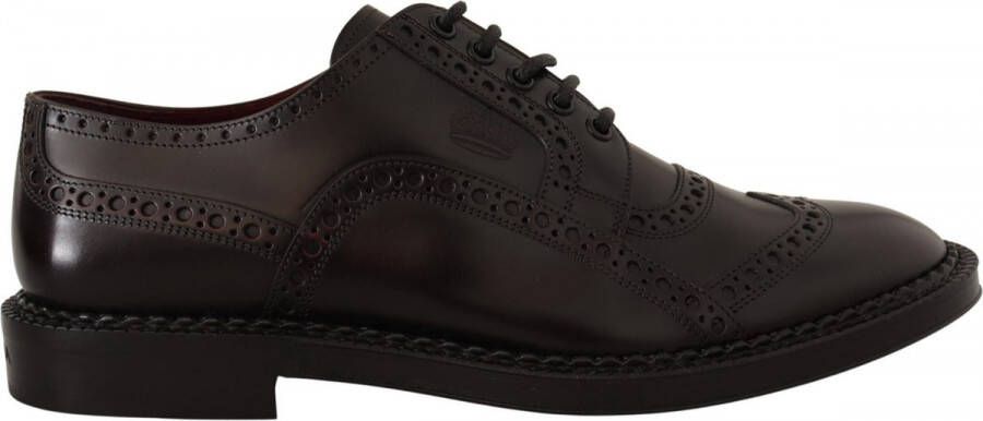 Dolce & Gabbana Purple Derby Perforated Embossed Crown Shoes