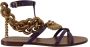Dolce & Gabbana Platte Gladiator Sandalen met Hart Hanger en Gouden Ketting Brown - Thumbnail 1