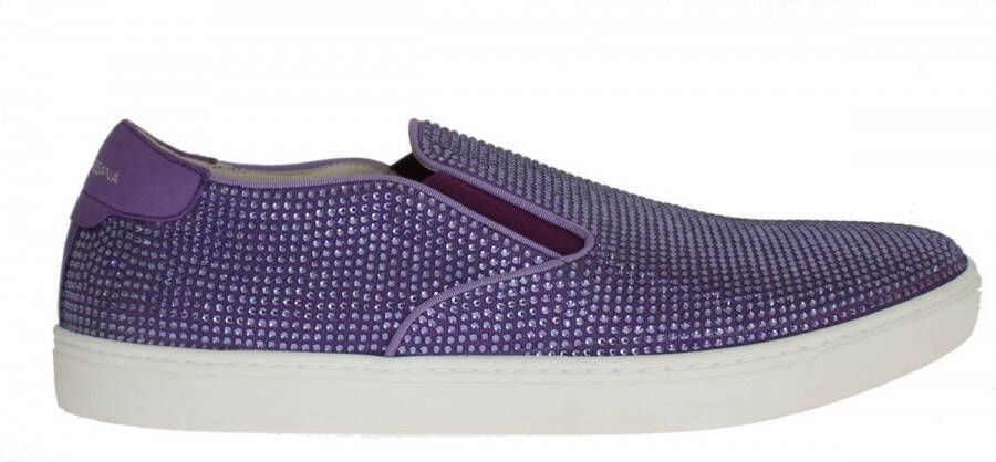 Dolce & Gabbana Purple Strass Canvas Logo Sneakers