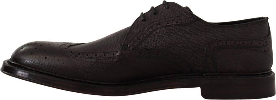 Dolce & Gabbana Paarse Wingtip Leren Derby Schoenen Purple Heren