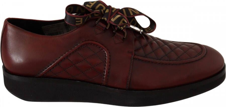 Dolce & Gabbana Red Leather Lace Up Dress Formal Shoes