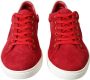 Dolce & Gabbana Rode Suède Leren Lage Sneakers Red Heren - Thumbnail 1