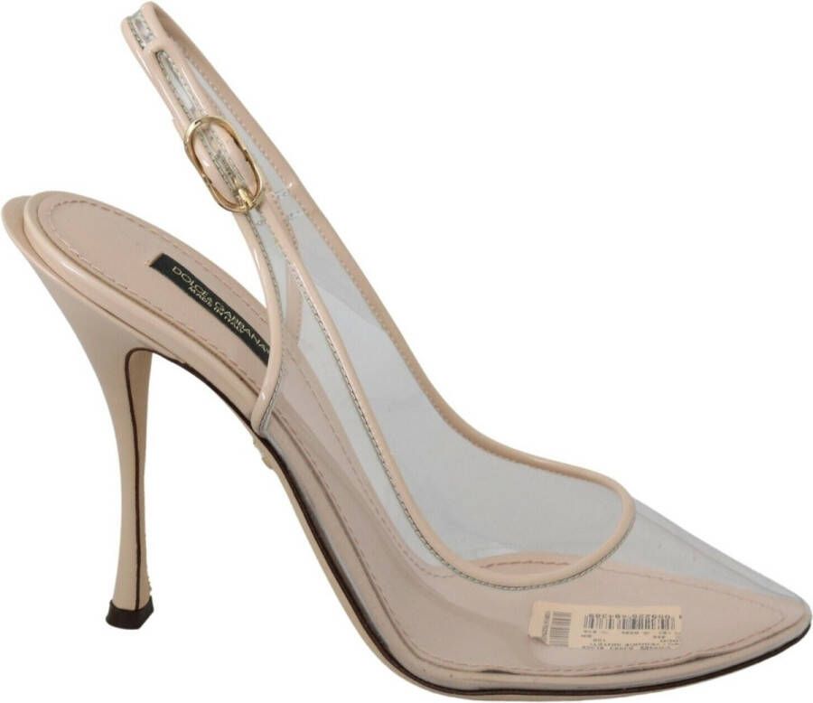 Dolce & Gabbana Slingback PVC Beige doorzichtige schoenen met hoge hakken