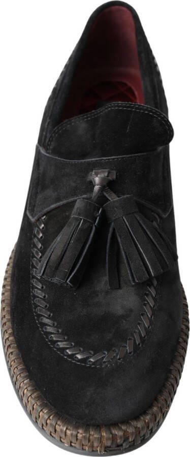 Dolce & Gabbana Zwarte Suède Leren Casual Espadrilles Schoenen Black Heren