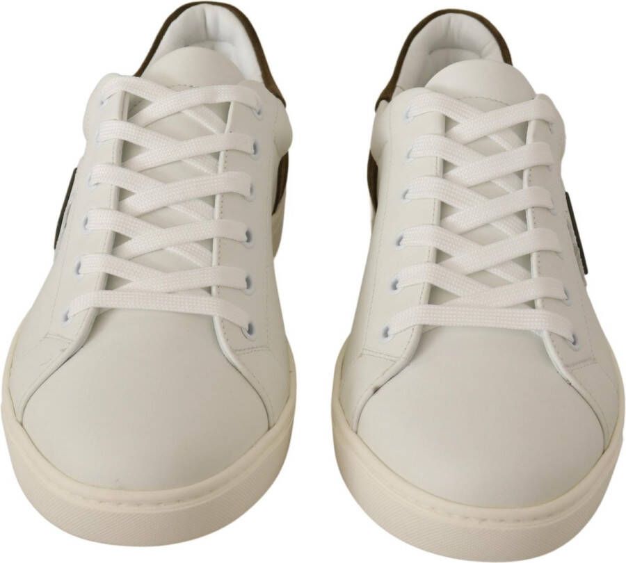 Dolce & Gabbana Witte Suède Leren Lage Tops Sneakers White Heren