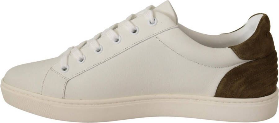 Dolce & Gabbana Witte Suède Leren Lage Tops Sneakers White Heren