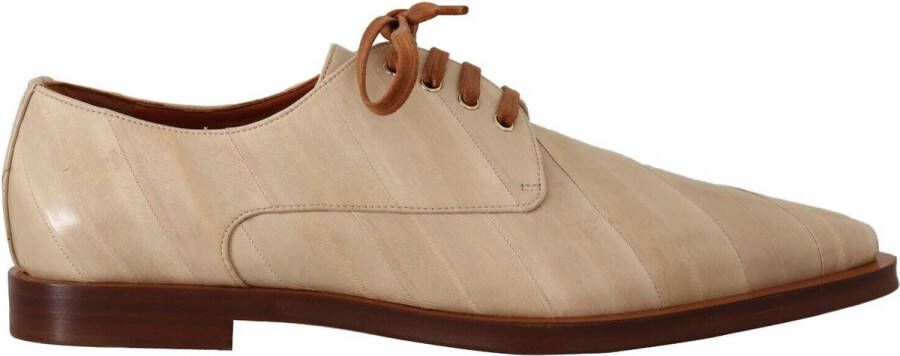 Dolce & Gabbana Zakelijke Schoenen Upgrade Echte Paling Leren Platte Schoenen Beige