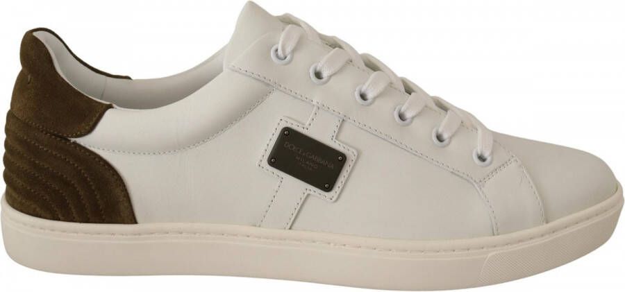 Dolce & Gabbana Witte Suède Leren Lage Tops Sneakers White Heren