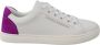 Dolce & Gabbana Witte Leren Sneakers met Paarse Details White Dames - Thumbnail 1