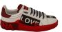 Dolce & Gabbana Wit Rood Portofino Love Print lederen sneakers schoenen - Thumbnail 1