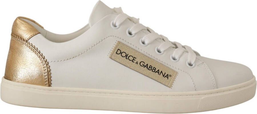 Dolce & Gabbana Prachtige Leren Lage Sneakers Met Klassieke Vetersluiting