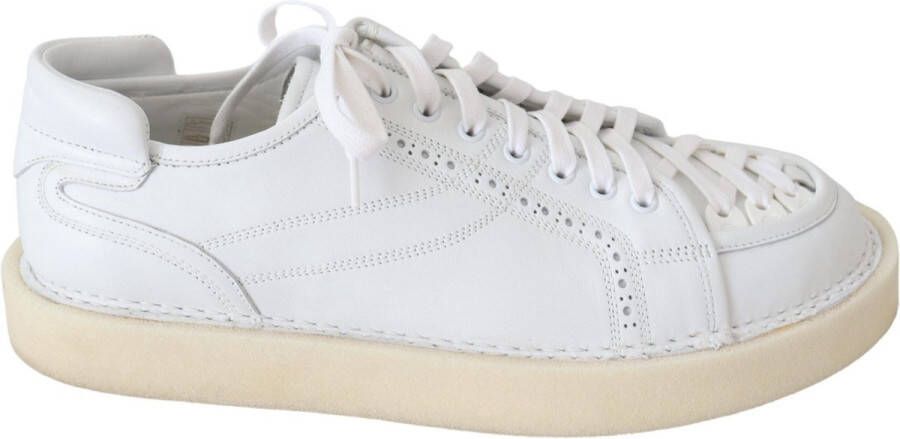 Dolce & Gabbana Witte lederen lage sneaker Modigliani schoenen