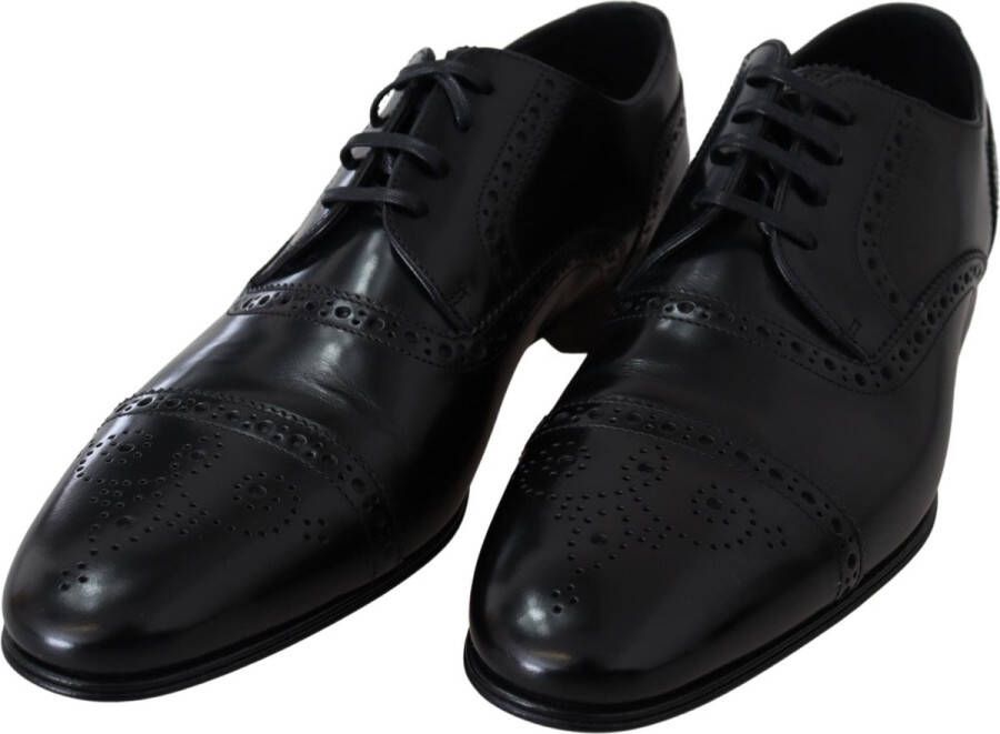Dolce & Gabbana Zwarte Leren Oxford Wingtip Formele Schoenen Black Heren