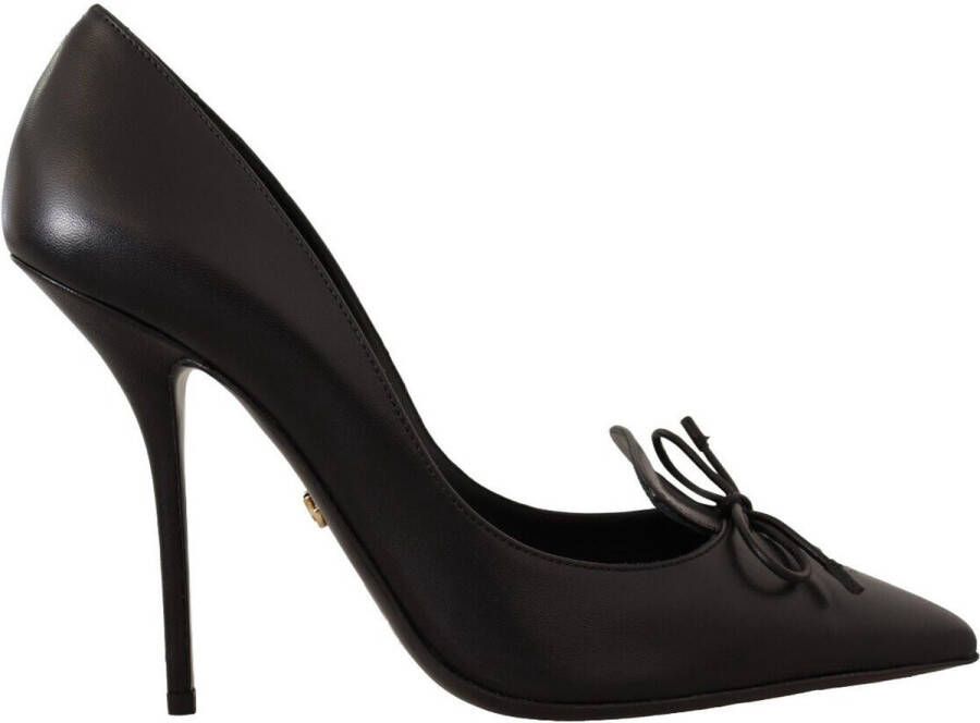 Dolce & Gabbana Zwarte Leren Puntige Stiletto Hakken Pumps Schoenen Black Dames