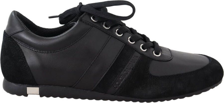 Dolce & Gabbana Zwarte Logo Leren Casual Sneakers Black Heren