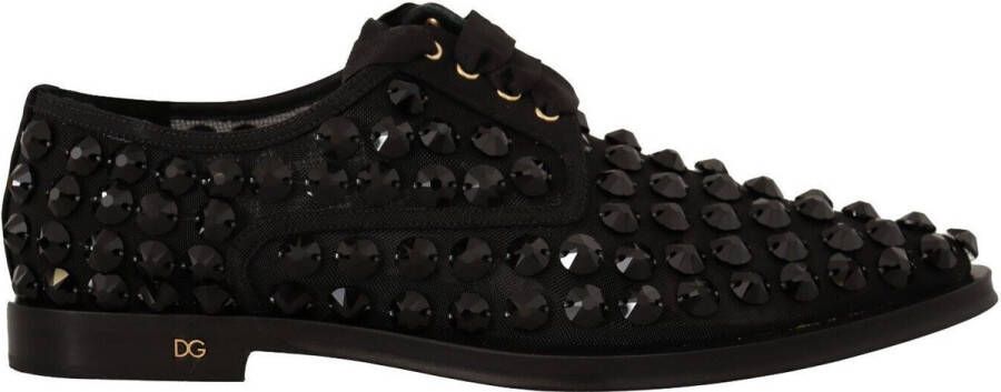 Dolce & Gabbana Studded Lace Up Formele Platte Schoenen Black Dames