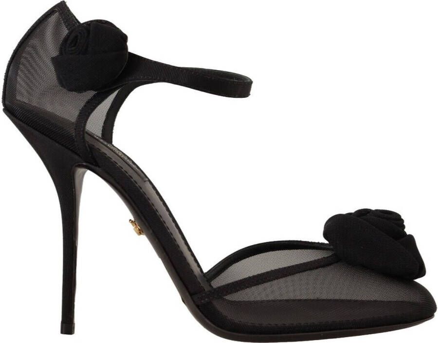Dolce & Gabbana Zwarte Mesh Enkelband Hoge Hakken Pumps Schoenen Black Dames - Foto 1