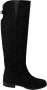 Dolce & Gabbana Zwarte Suède Kniehoge Platte Laarzen Black Dames - Thumbnail 3