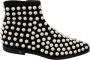 Dolce & Gabbana Zwarte Suède Enkellaarsjes met Parels Black Dames - Thumbnail 1