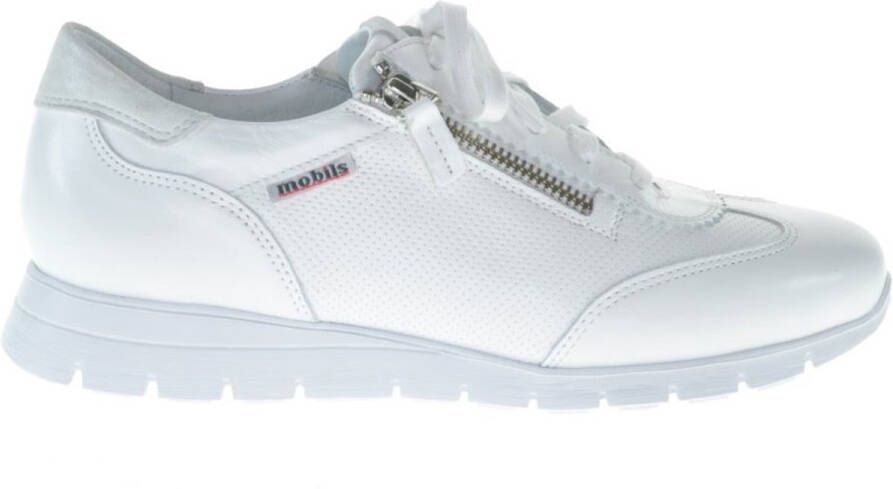 Donia Mobils Volledig Witte Sneaker Dames Veter Rits