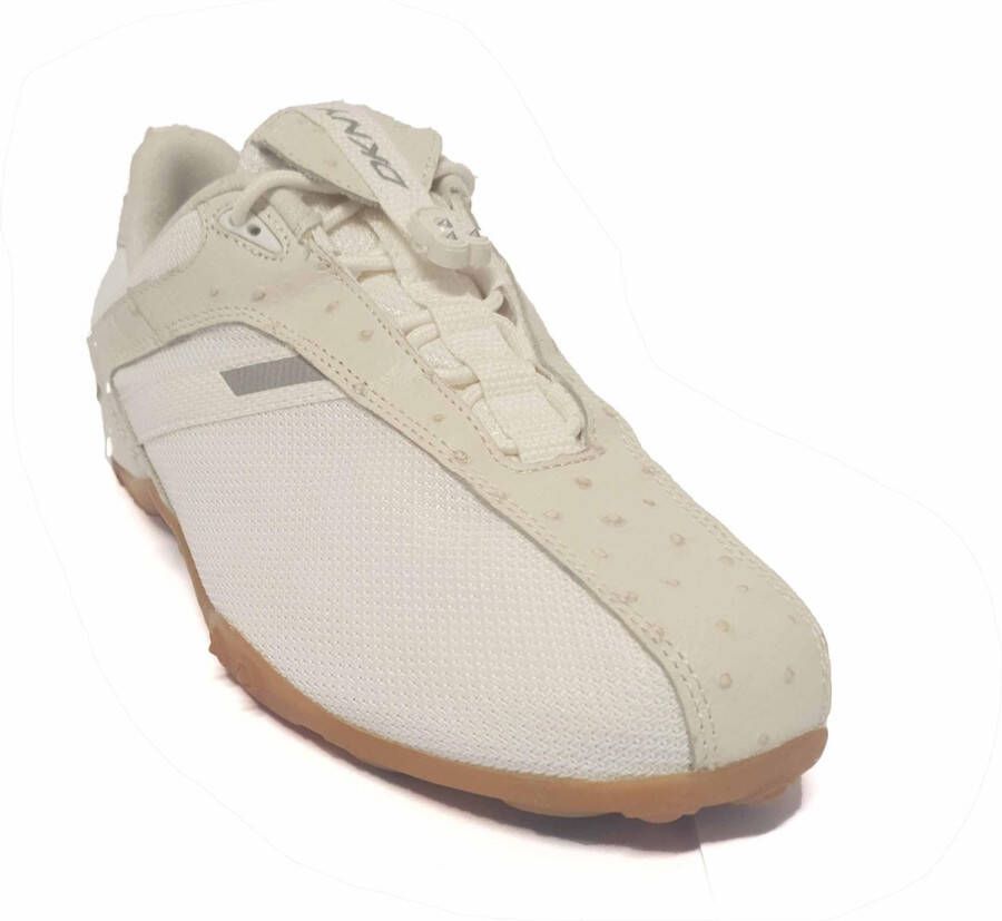 Donna Karen Speed Lace Veterschoen Embossed Leather 53181341 161 Newspaper White