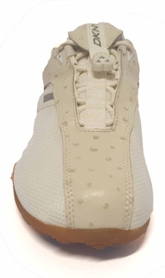 Donna Karen Speed Lace Veterschoen Embossed Leather 53181341 161 Newspaper White - Foto 4