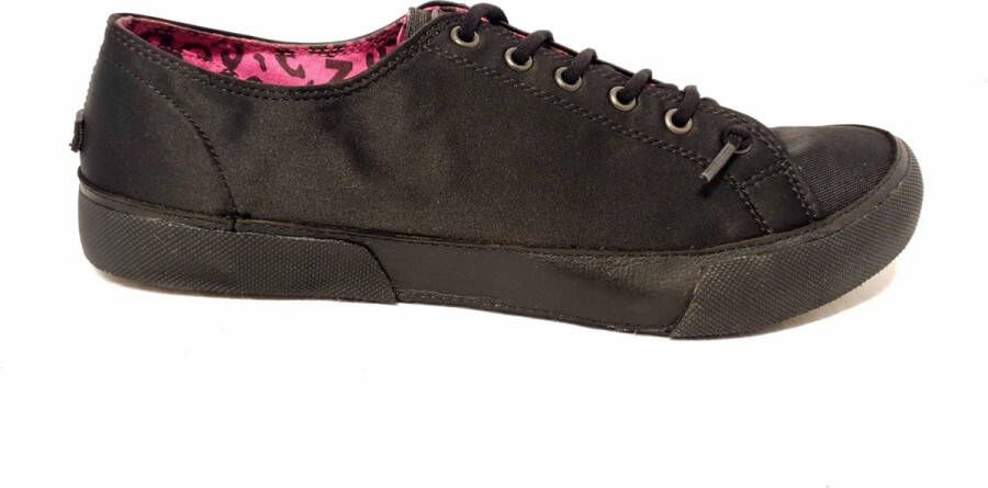 Donna Karen Kimmie Dames Veterschoen Satin Nylon Canvas 2347015 001 Black