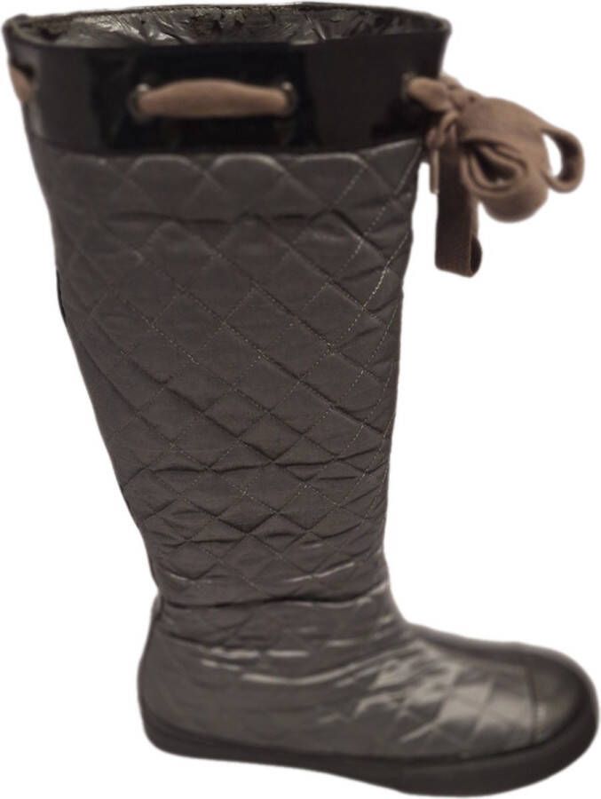 Donna Karen -RAINBOOTS-GWENDOLYN-QUILTED NYLON-GREY