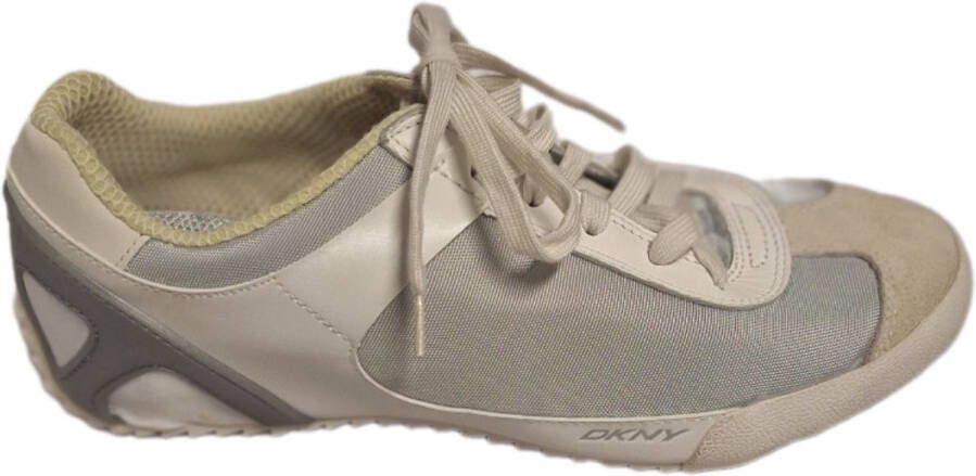 Donna Karen -SNEAKER-TRHE CROWN-PAPER WHITE-LEER EN MESH