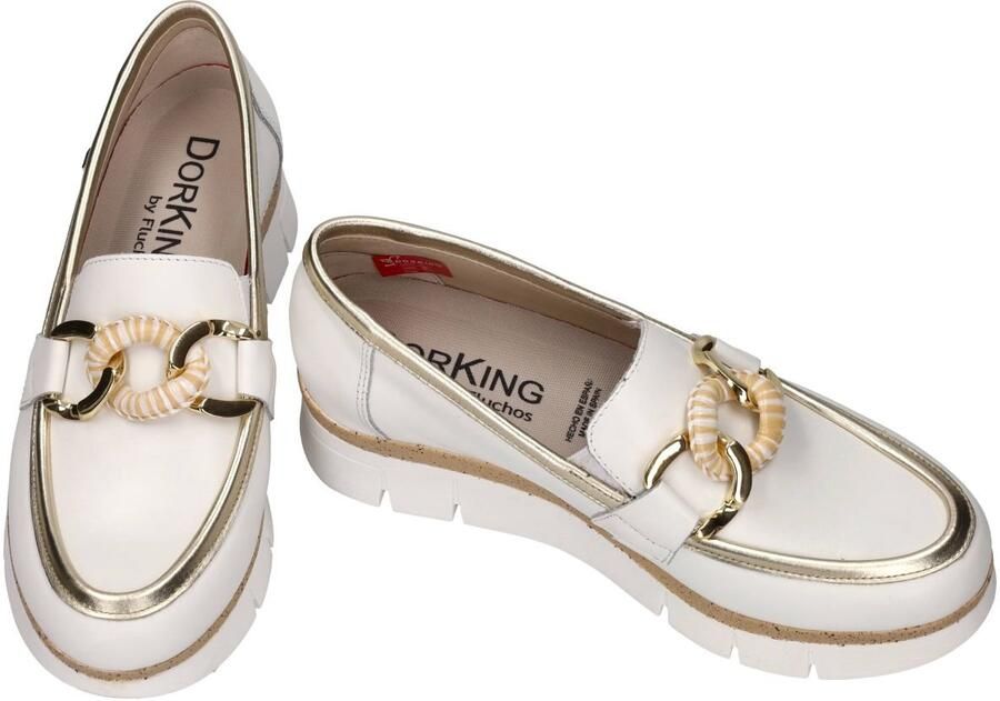 Dorking -Dames off-white ecru parel ballerina's & mocassins
