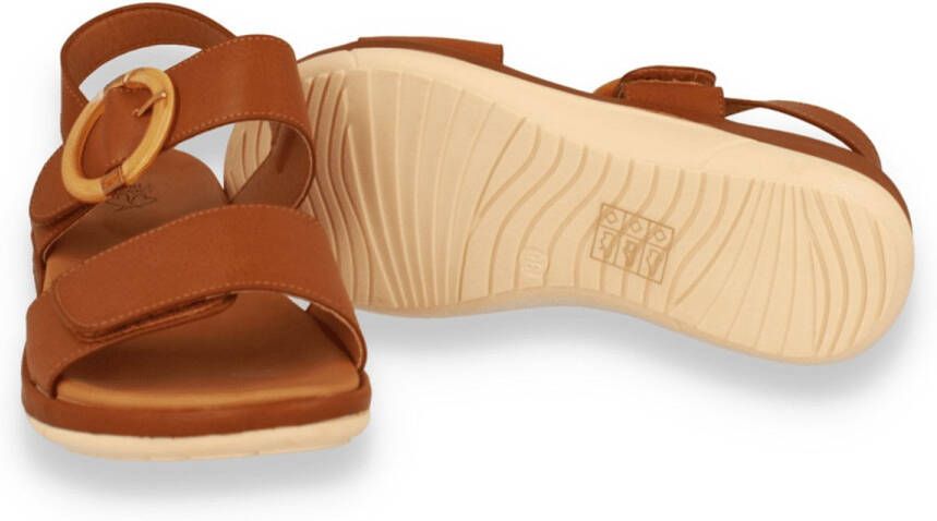 DOUBLE HEART Dames Sandaal Cognac COGNA - Foto 2