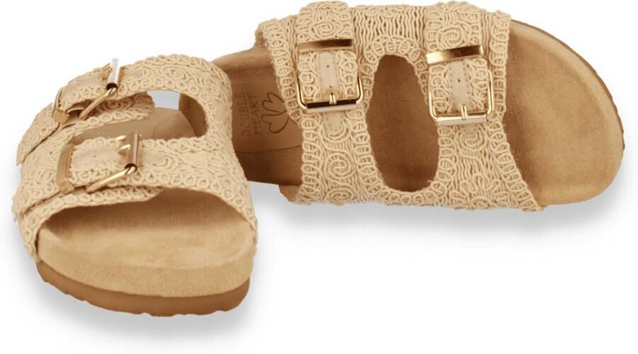 DOUBLE HEART Dames Slipper Beige - Foto 1