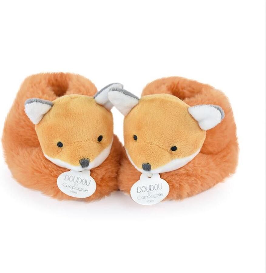 Doudou et Compagnie Pluche Babyslofjes Vos Oranje Unicef