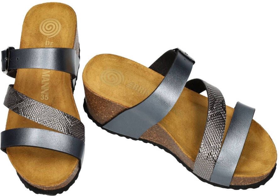 Dr Brinkmann -Dames grijs donker slippers & muiltjes