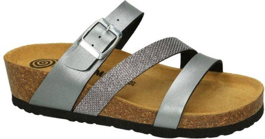 Dr Brinkmann -Dames zilver slippers & muiltjes