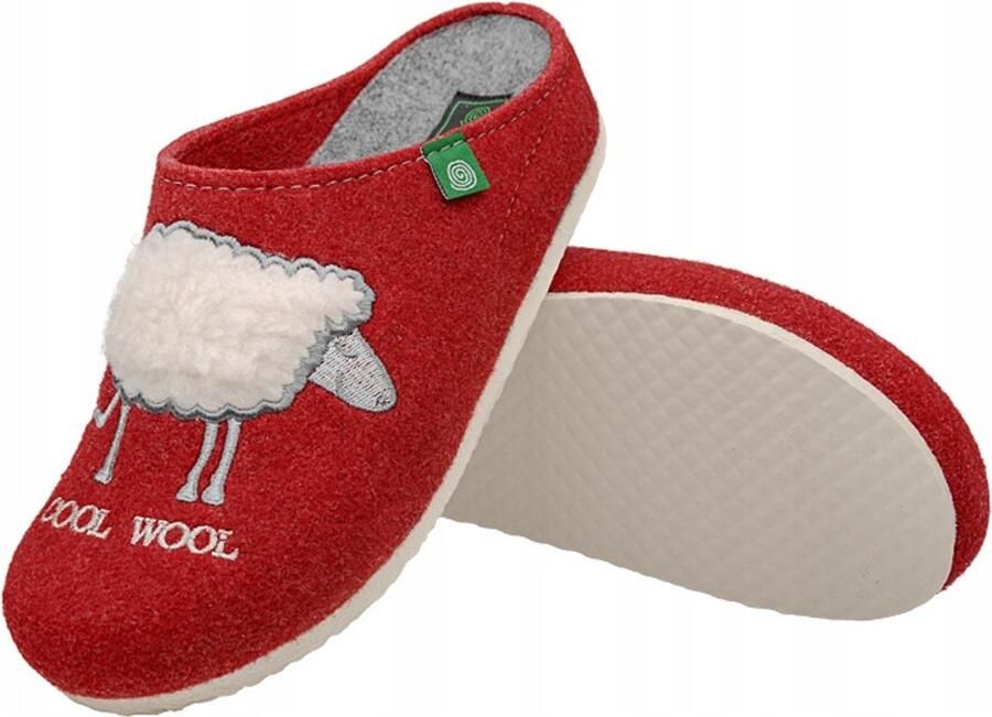 Dr. Brinkmann Pantoffels 320012 Rood Wolvilt