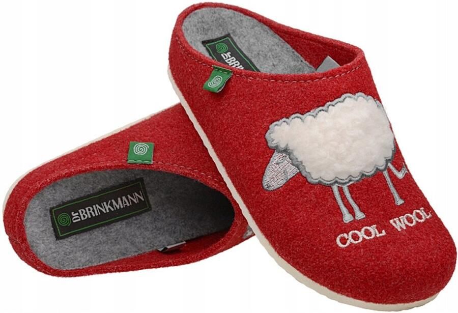 Dr. Brinkmann Pantoffels 320012 Rood Wolvilt