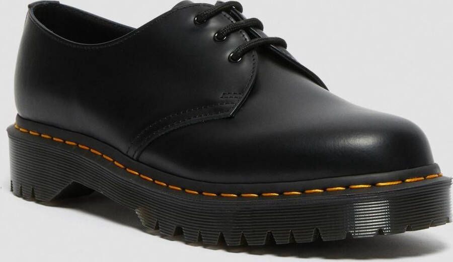 Dr. Martens 1461 Quad Smooth Leather Platform Schoenen Zwart Gepolijst Glad Black