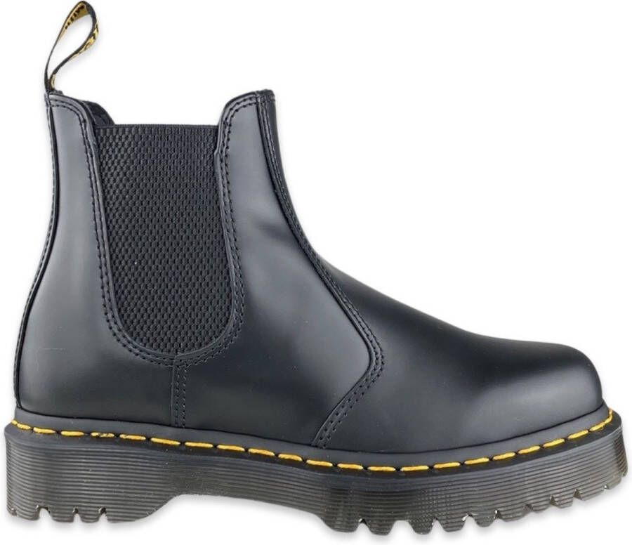 Dr. Martens Zwarte Leren Laarzen met Elastische Inzetstukken Black