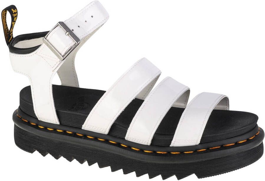Dr. Martens Blaire Patent Lamper Chunky 3-Strap Sandaal Wit