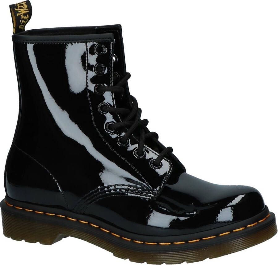 Dr. Martens Dames Laars 1460 W Black Patent Lamber Boots Zwart