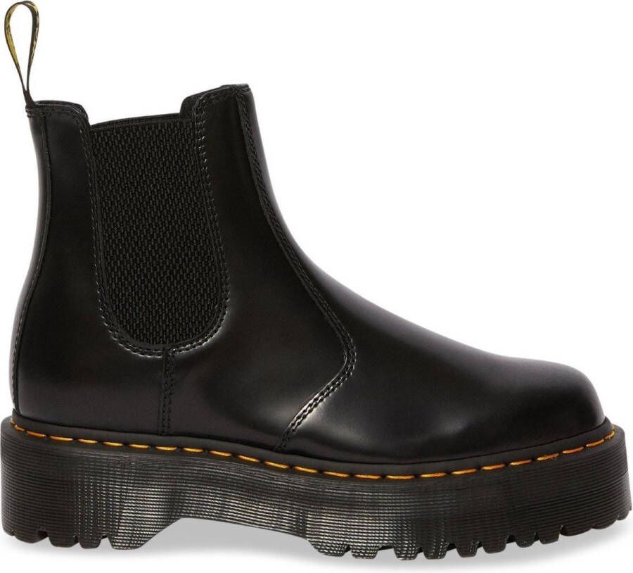 Dr. Martens Klassieke Chelsea-laarzen van glad leer met gele stiksels en AirWair-logo Black - Foto 4