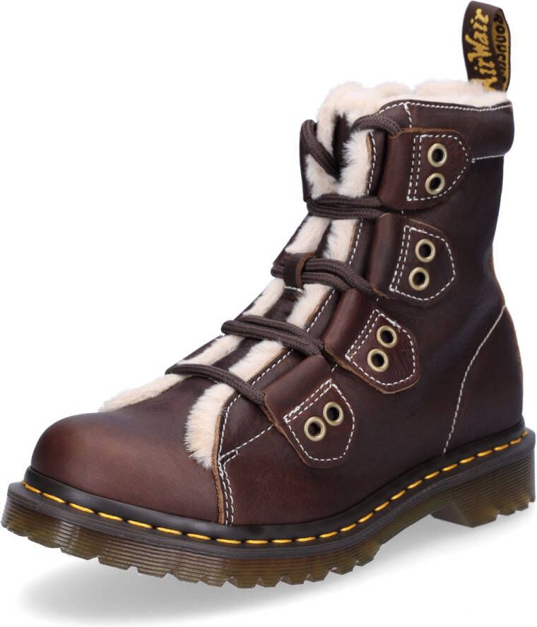 Dr. Martens dames veterlaars donkerbruin