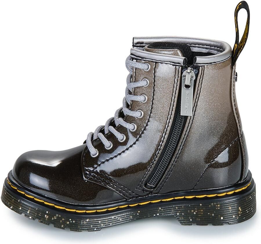 Dr. Martens 1460 Glitter J Kleuter Tiener lak veterboots zwart zilver