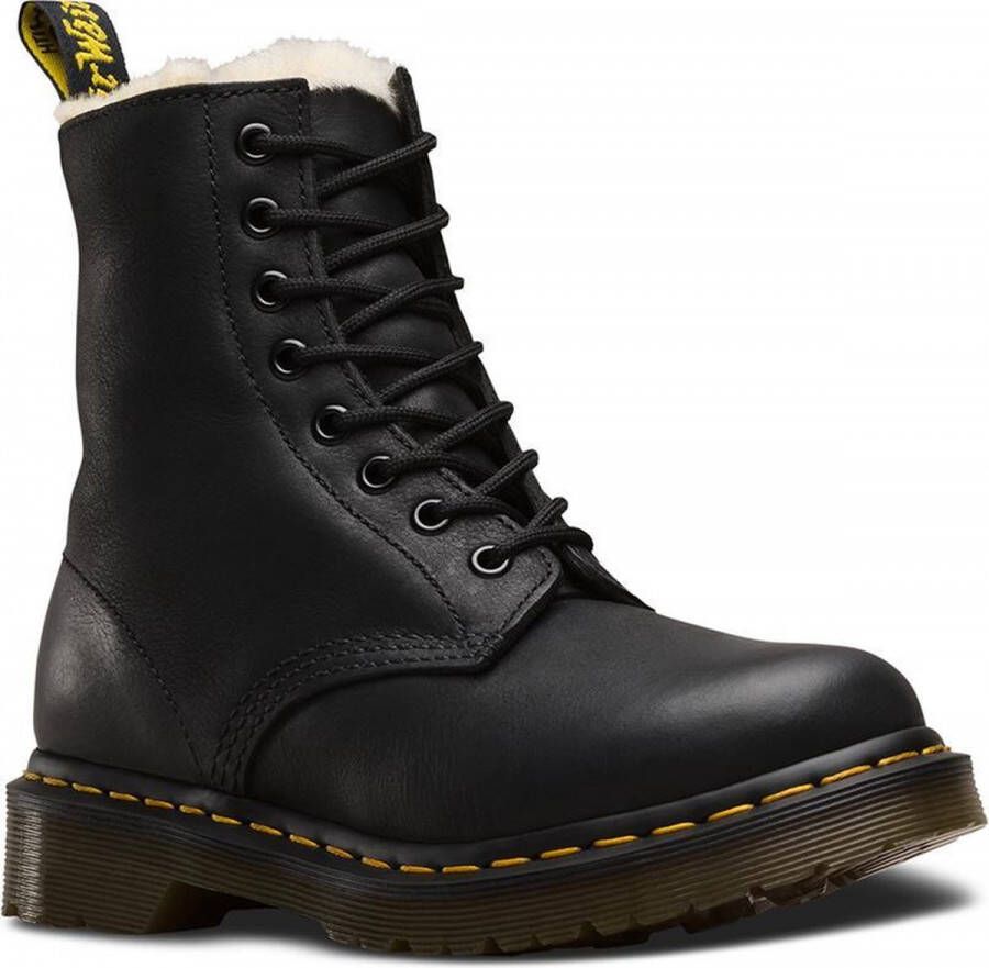 Dr Martens Serena enkellaarsjes met voering van imitatiebont Dr. Martens Zwart Dames