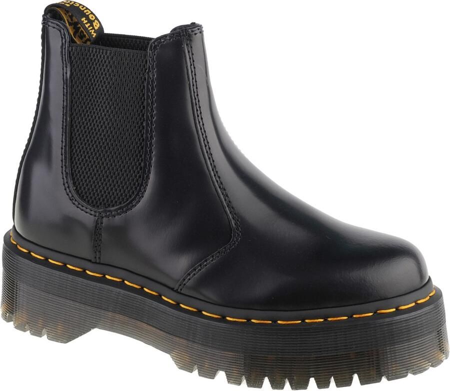 Dr. Martens Klassieke Chelsea-laarzen van glad leer met gele stiksels en AirWair-logo Black Heren - Foto 6